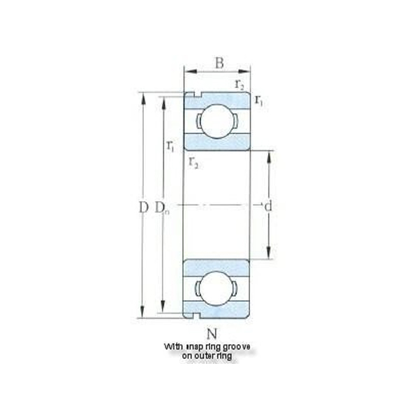Deep groove ball bearing na may snap groove at snap ring sa outer ring